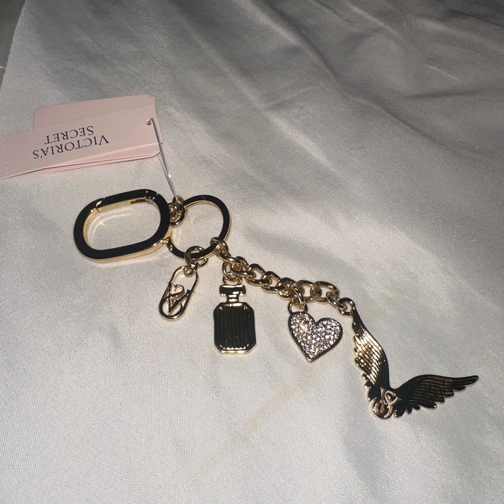 Victoria's Secret Gold and Silver Keychain 🪽 💛🤍